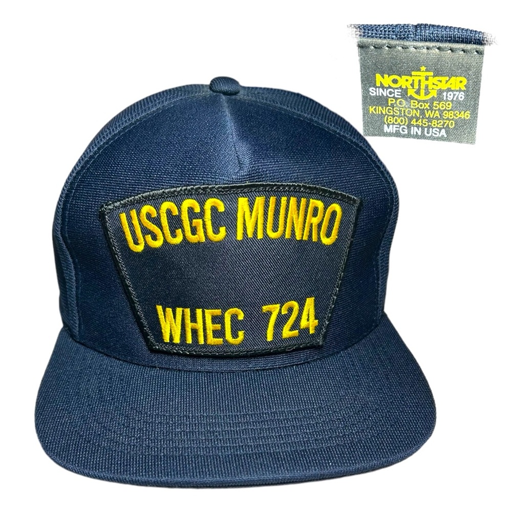 Vtg Navy UNITED STATES COAST GUARD CUTTER SnapBack Hat